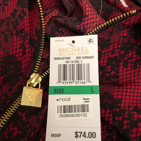 NWT Michael Kors Full Zip Up Utility Shirt Size L - Picture 5 of 5